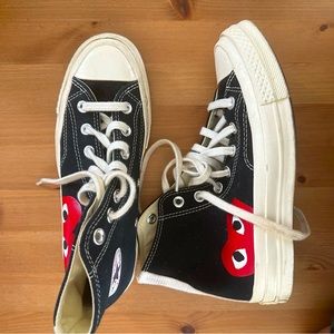 Comme Des Garçon PLAY Converse, Black